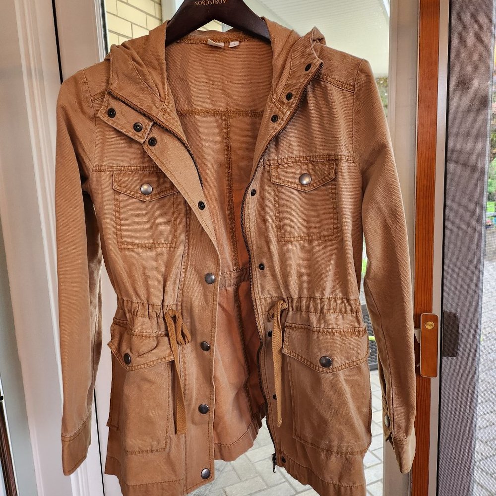 Long Mustard Yellow Utility Style Jacket